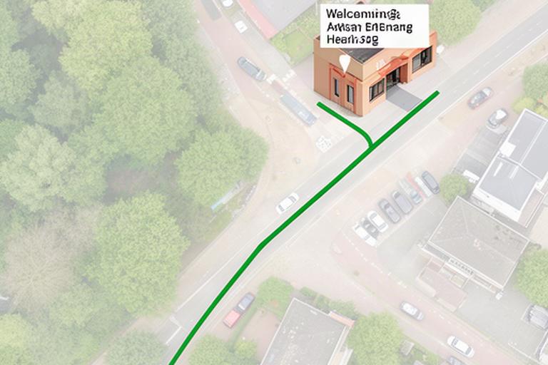 Kaartweergave van de bakkerij aan de Koumenweg in Heerlen met route naar de ingang